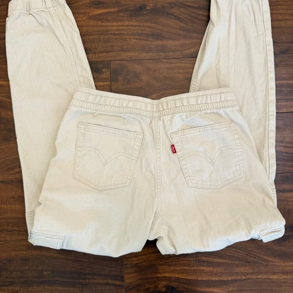 Levi's Girls Size 16 Lot 2 Khaki Cargo Joggers & Dark Wash Pull-On Jeggings